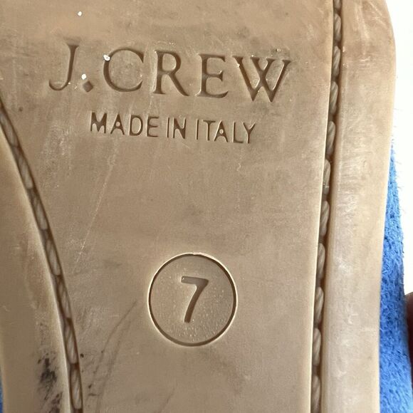 Women's J. Crew Anya Blue Suede Leather Ballet Flats Size 7.5  Made In Italy - Picture 6 of 8